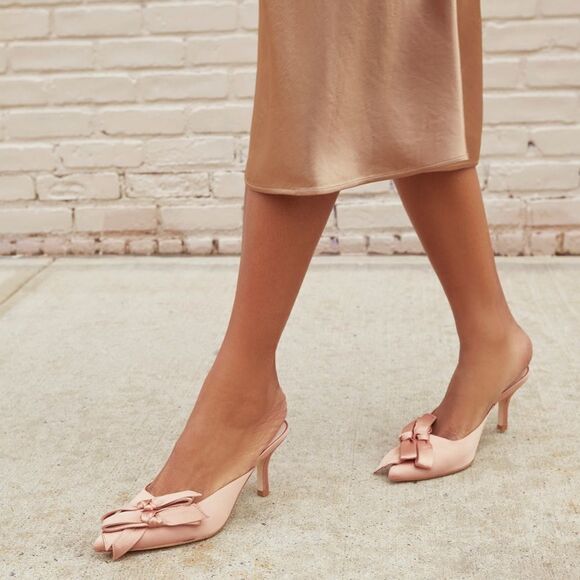 Loeffler Randall Double-Bow Satin Mules size 10.5 - Picture 2 of 12